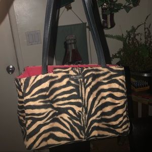 Vintage Kate spade zebra faux fur 👜